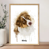 Premium Pen and Ink Pet Portrait with Oak Frame