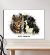 Watercolour Two Pet Illustration