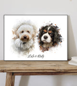 Watercolour Two Pet Illustration