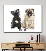 Watercolour Two Pet Illustration