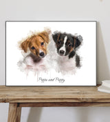 Watercolour Two Pet Illustration
