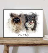 Watercolour Two Pet Illustration