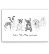 Full Body Sketch Pet Portrait