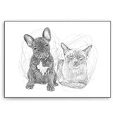 Full Body Sketch Pet Portrait