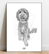 Full Body Sketch Pet Portrait