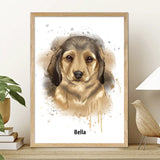 Premium Pen and Ink Pet Portrait with Oak Frame